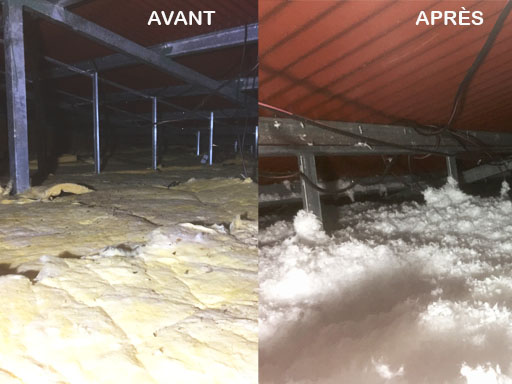 ISOLATION-chantier-soufflage-panneau-laine-de-verre-Tampon-Réunion